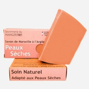 Savon de Marseille à l’argile Rose, Soin Douceur pour Peaux Sèches, 100% Naturel